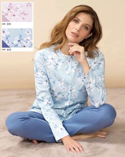 Pigiama donna aperto jersey - pigiama, in