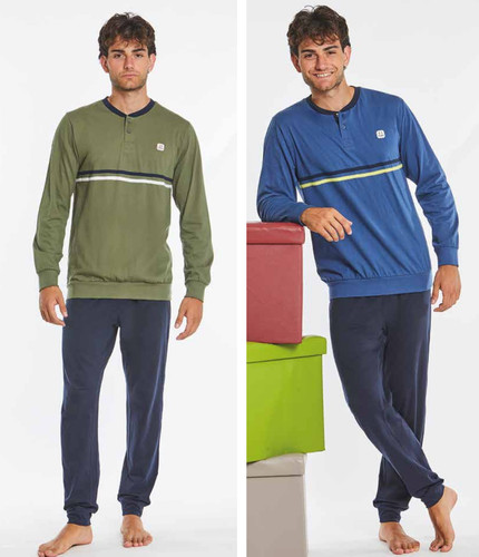 Pigiama uomo lungo cotone - di,